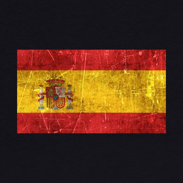 Vintage Aged and Scratched Spanish Flag by jeffbartels